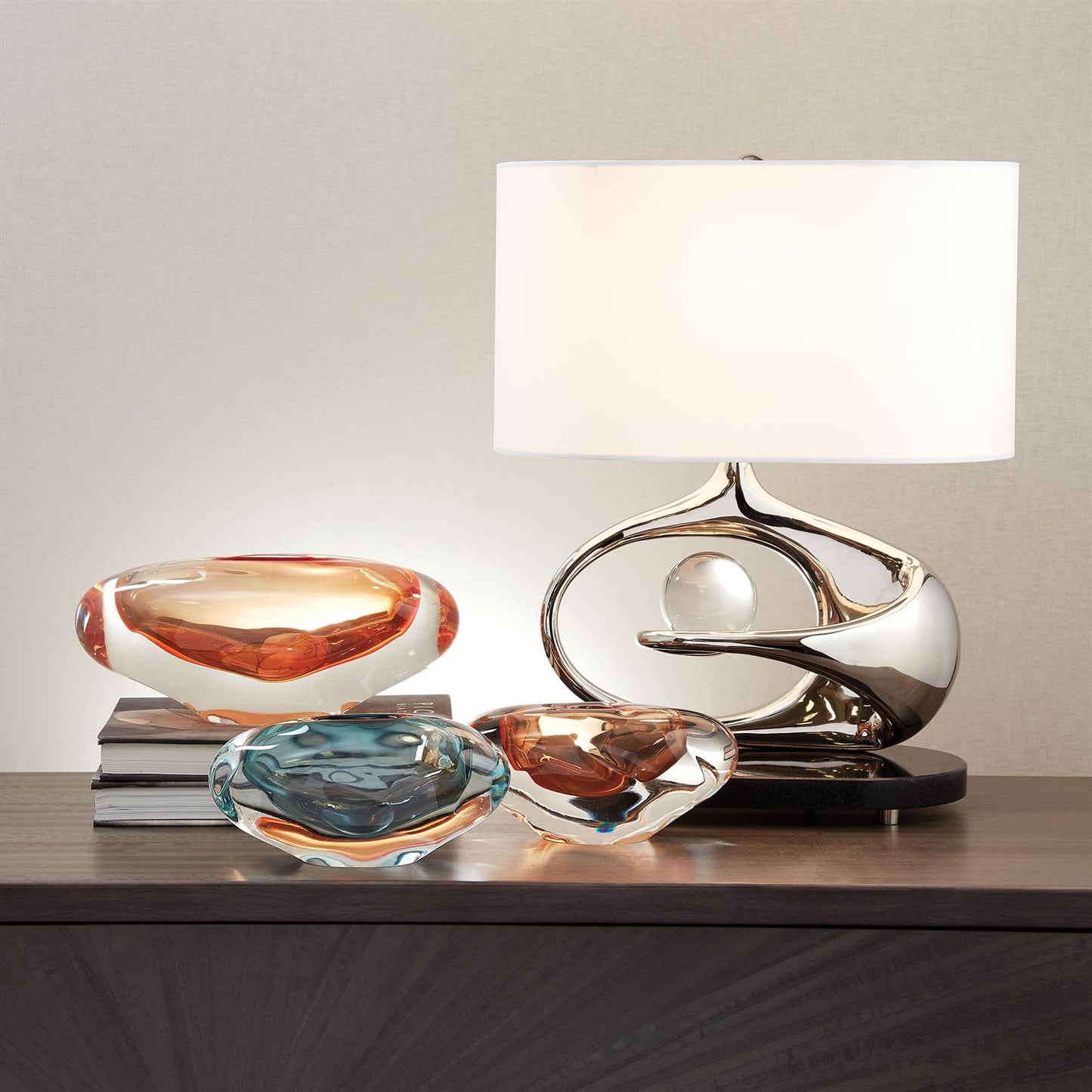Abstract Bean Vase-Persimmon-Lg