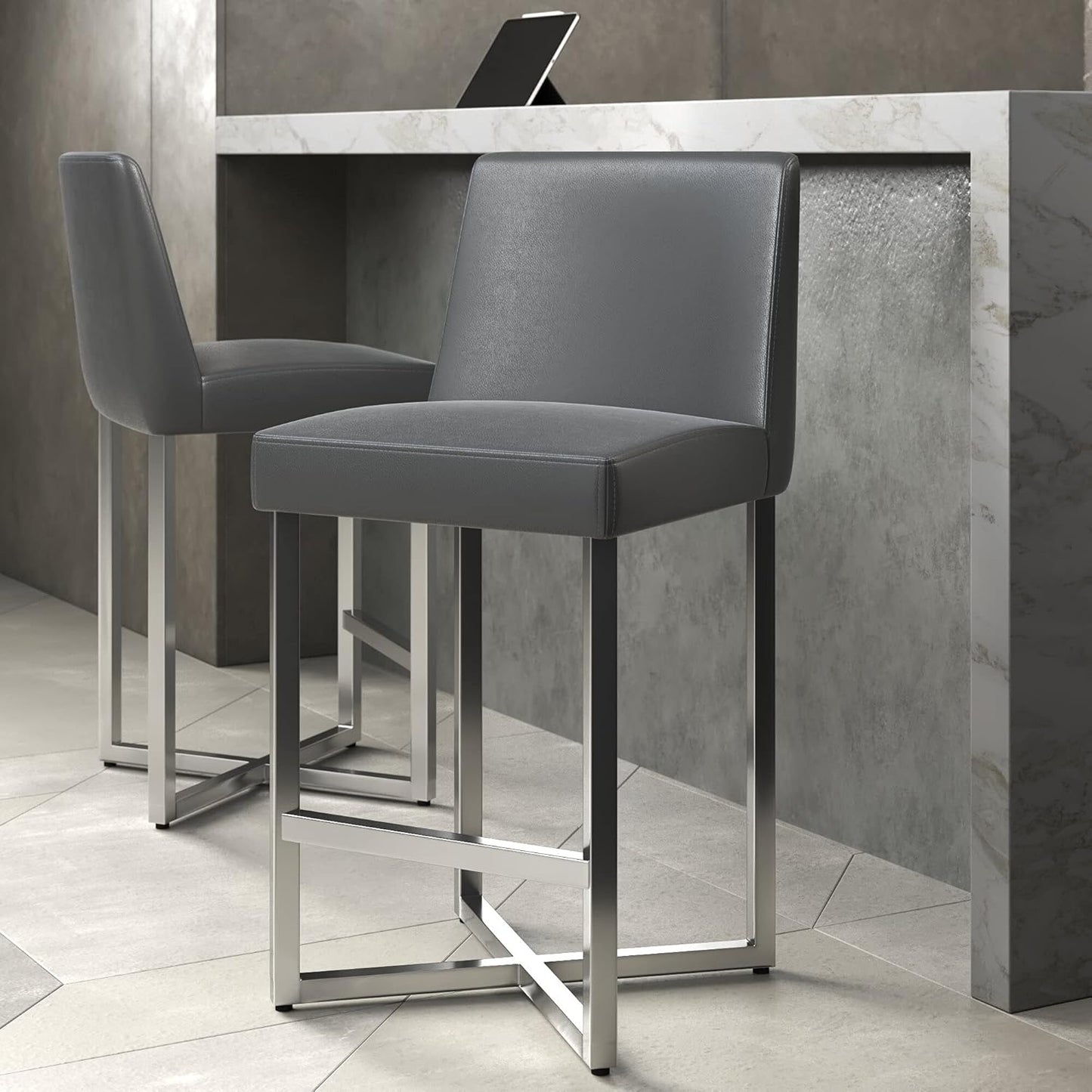 Modern Gray Counter Stool