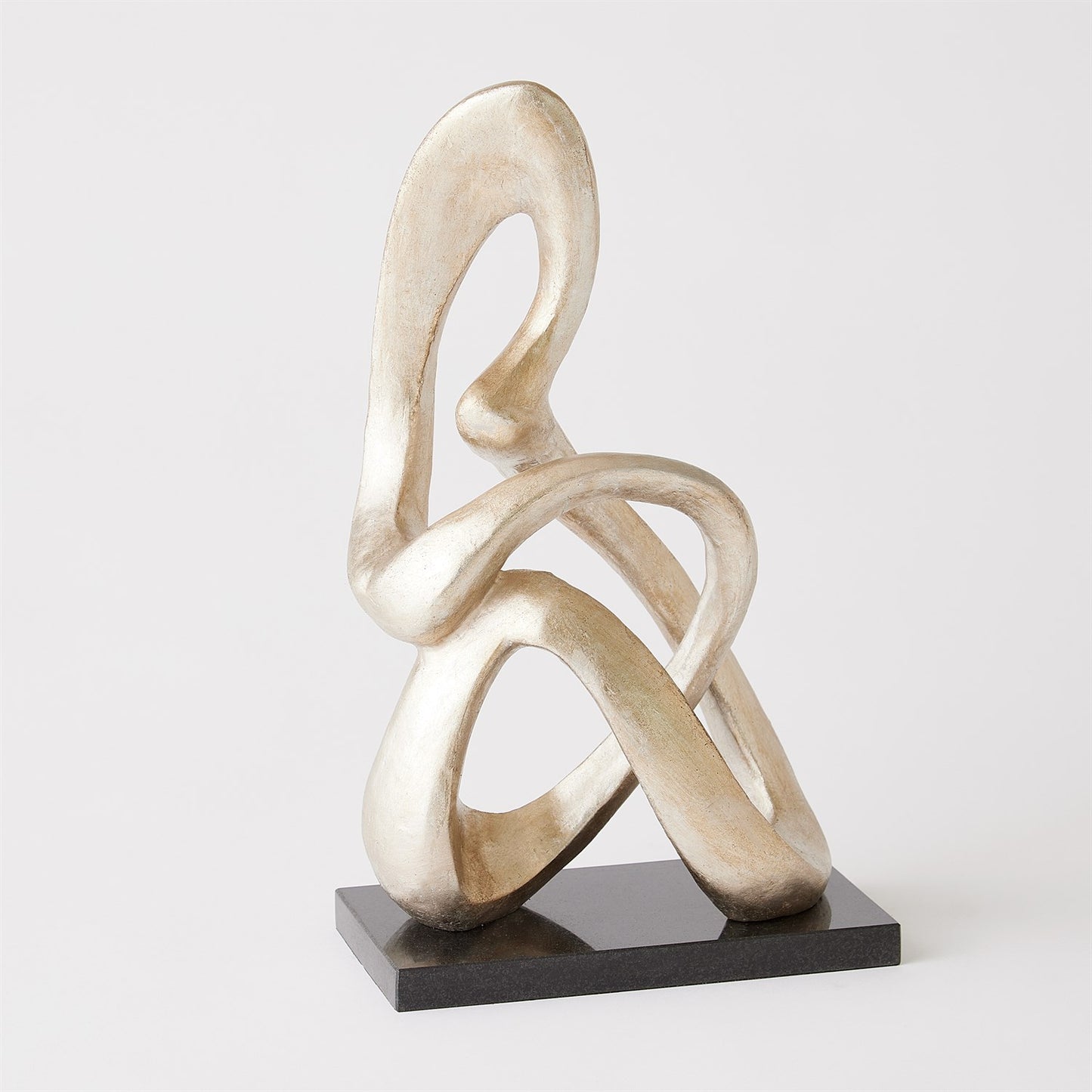 Sitting Loop Sculpture-Silver Leaf