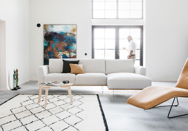 Noir Wooden Frame Sectional Sofa