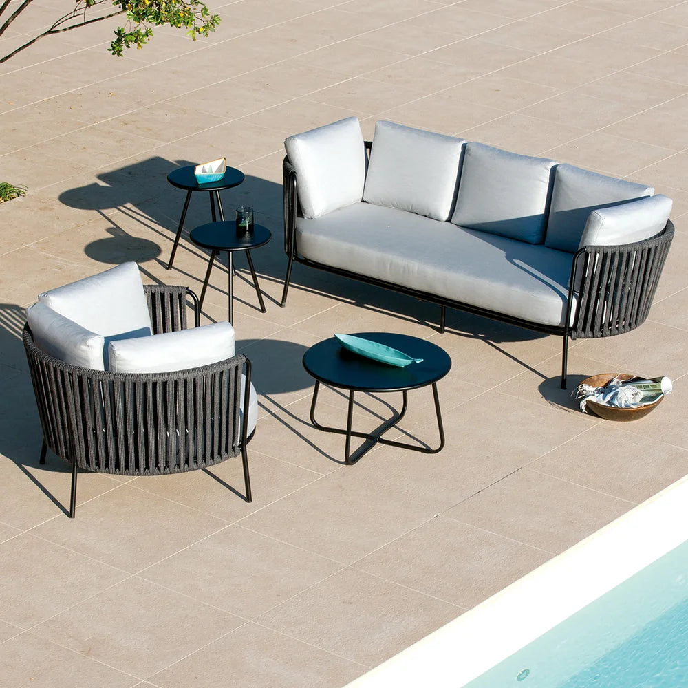 Italian Garden Outdoor Accent Chairs Lucy ACHR GRY-BLK GRY
