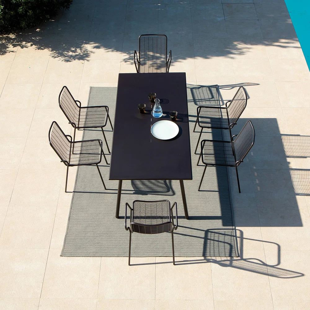 Italian Garden Outdoor Dining Tables Roma RECT DT GRY