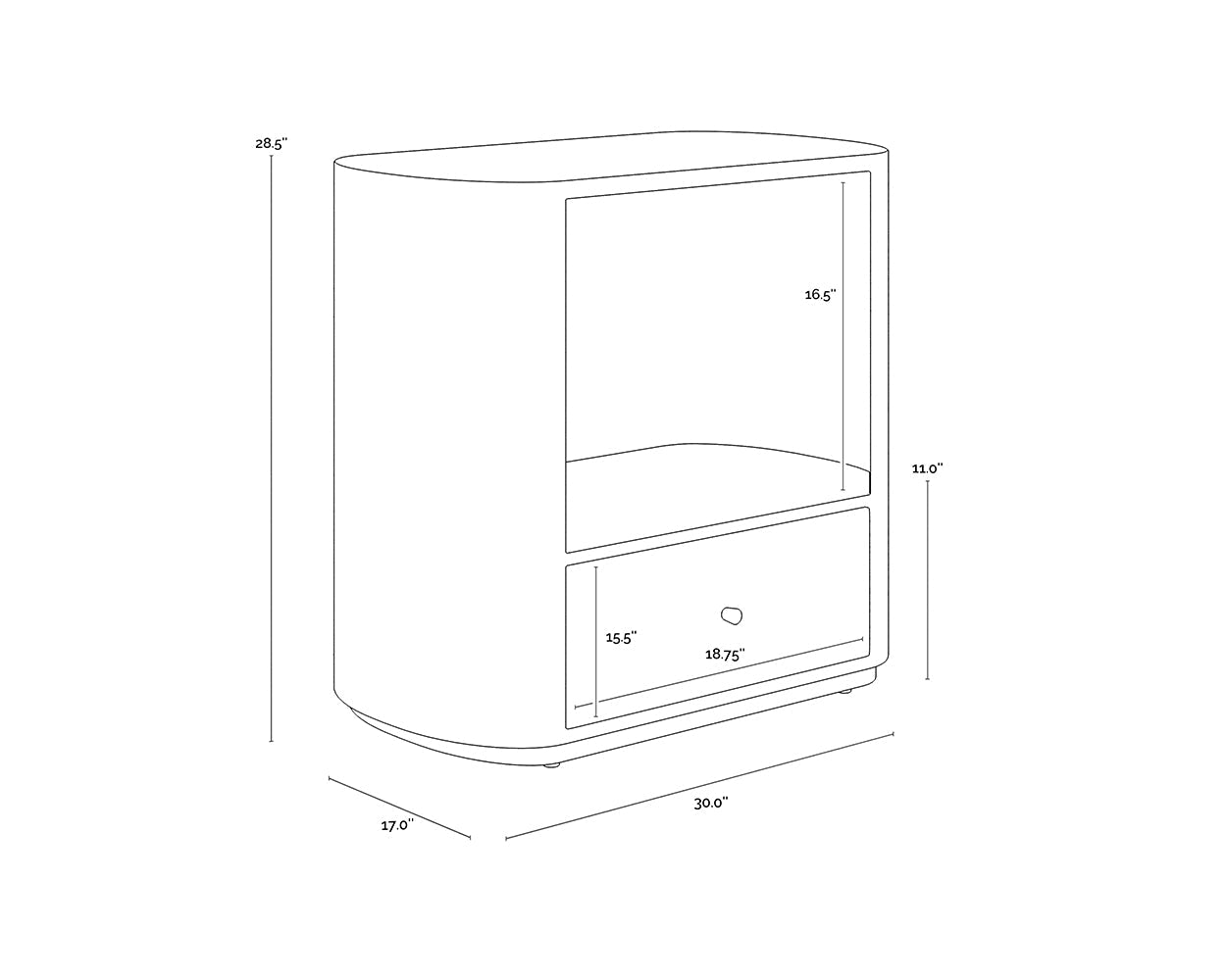 Siena Nightstand - Oval