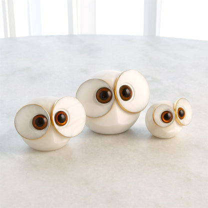 Alabaster Big Eyed Owl-Sm