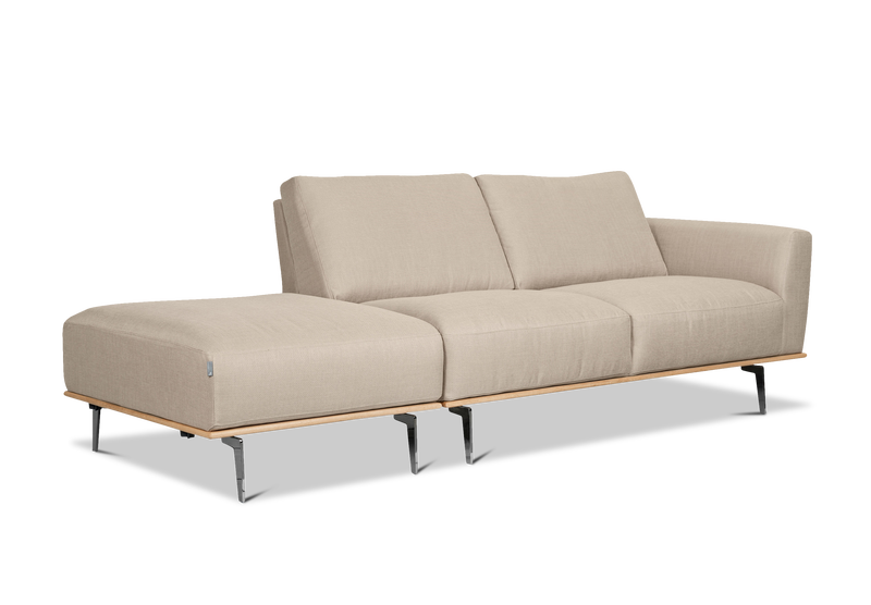 Noir Wooden Frame Sectional Sofa