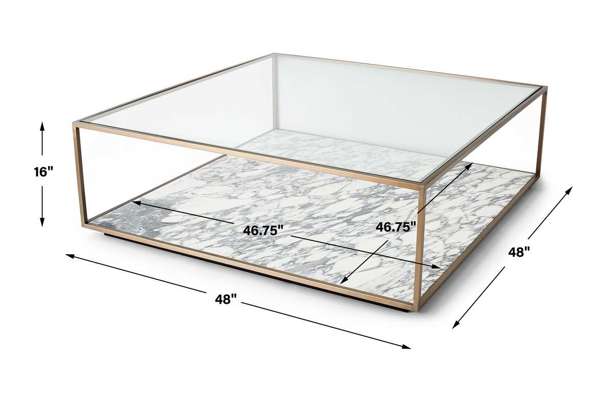 Floating Plane Coffee Table - Marble/Brass