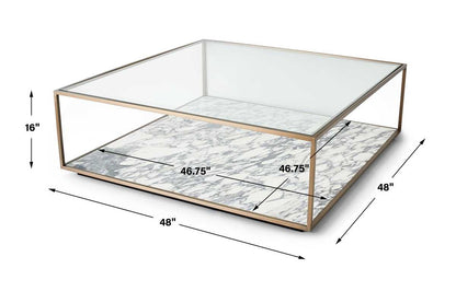 Floating Plane Coffee Table - Marble/Brass
