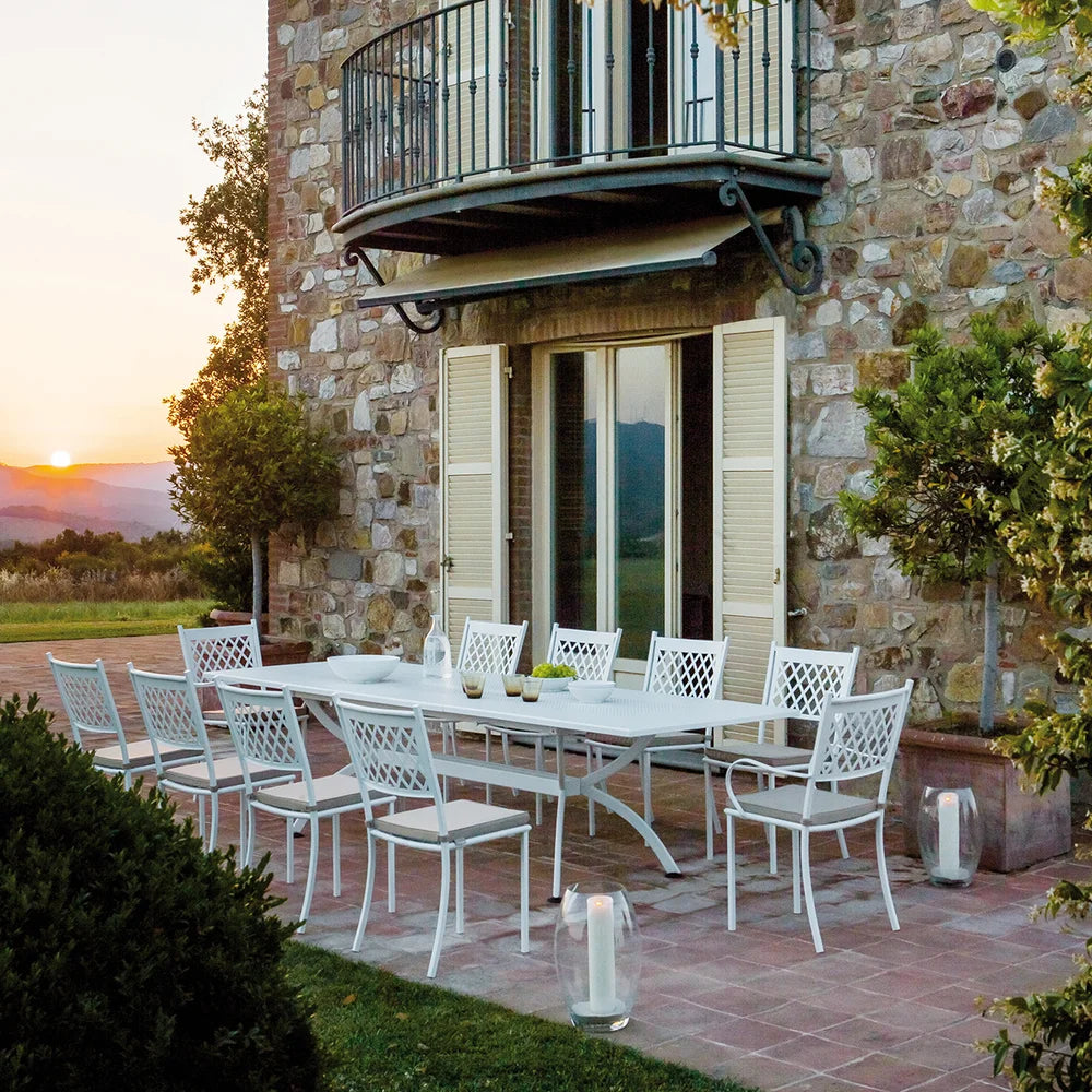 Italian Garden Outdoor Dining Tables Valentino EXT DT WHT