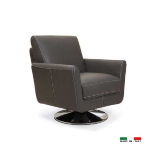 Syria Italian leather swivel chair
