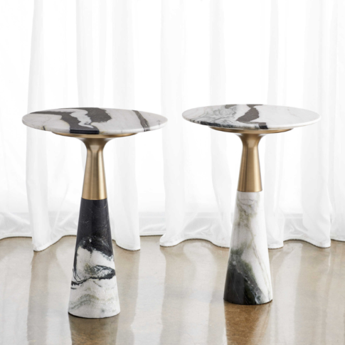 Black and White Marble End Table